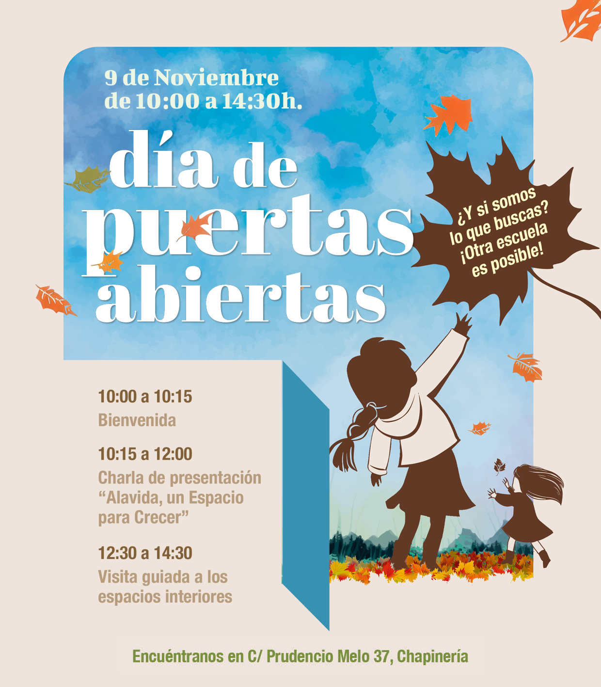 alavida_dia puertas abiertas_noviembre_web nuevo curso Alavida, dia puertas noviembre 2025, educacion alternativa, chapineria, sierra oeste